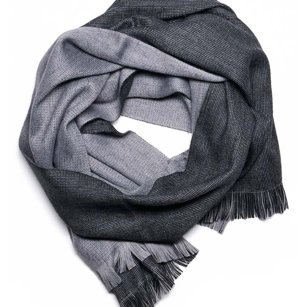 Baby Alpaca Reversible Wrap Shawl Blanket Scarf, Obsidian , Perfect GIFT - Picture 5 of 6